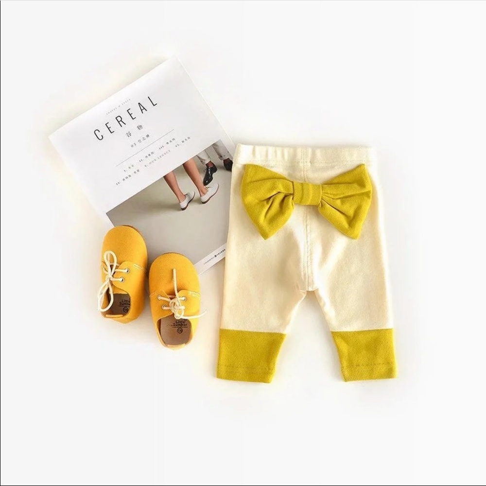 Babi Girl Ribbon Pants - Beige